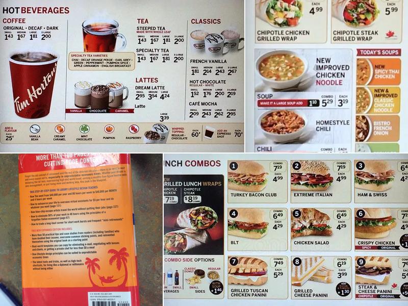 Tim Hortons Menu