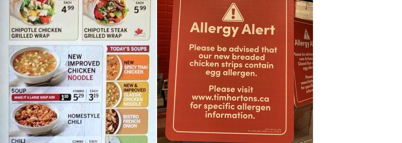Tim Hortons Menu