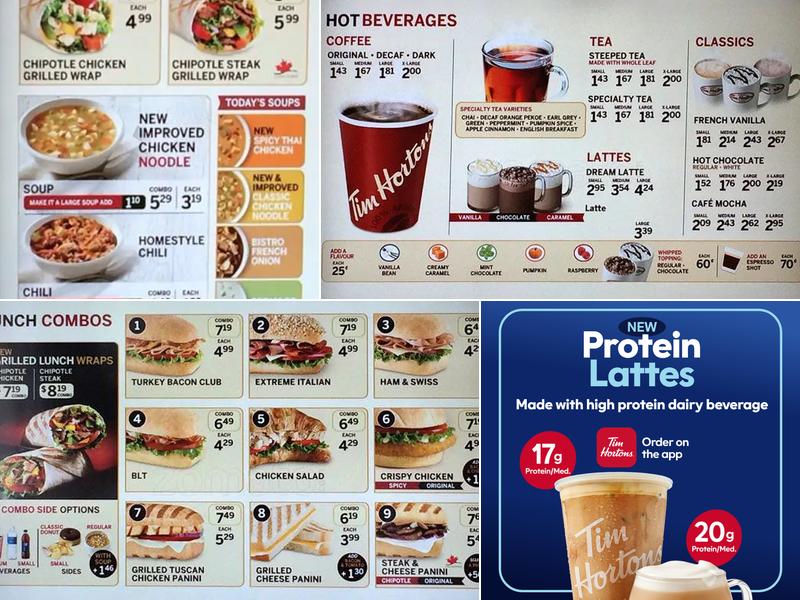 Tim Hortons Menu
