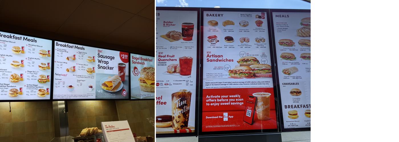 Tim Hortons Menu