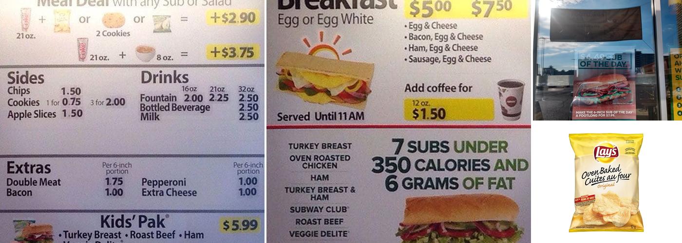 Subway Menu
