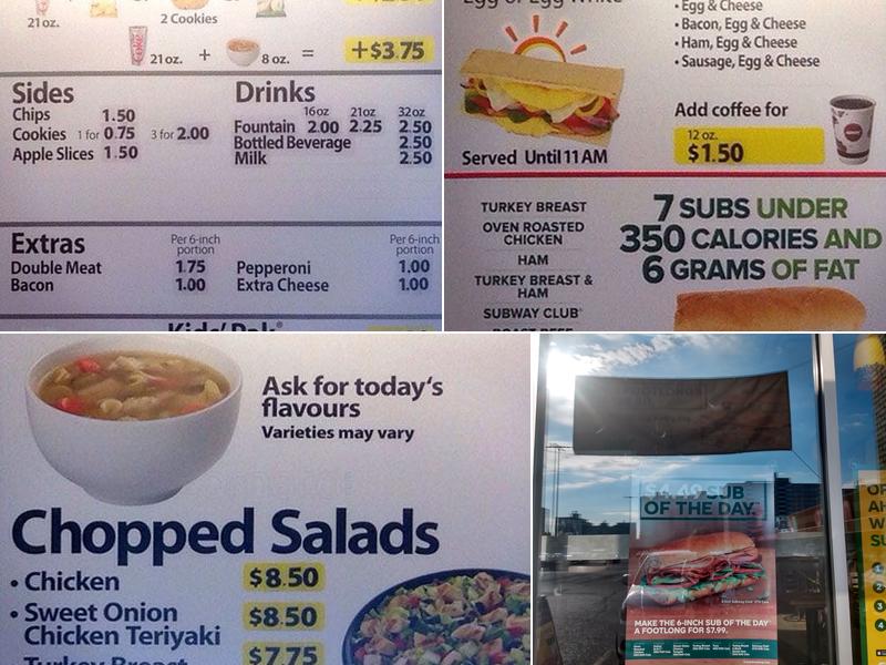 Subway Menu