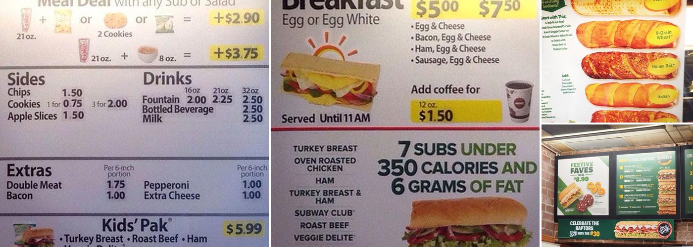 Subway Menu