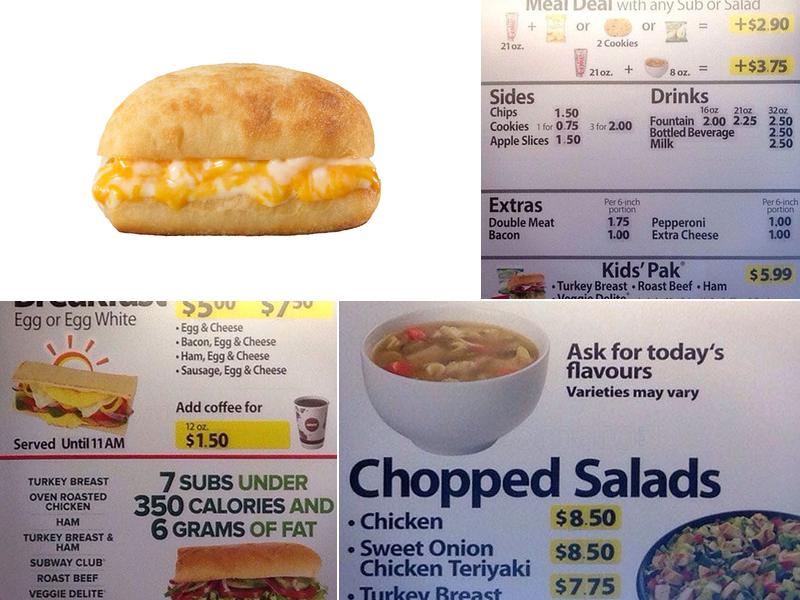 Subway Menu