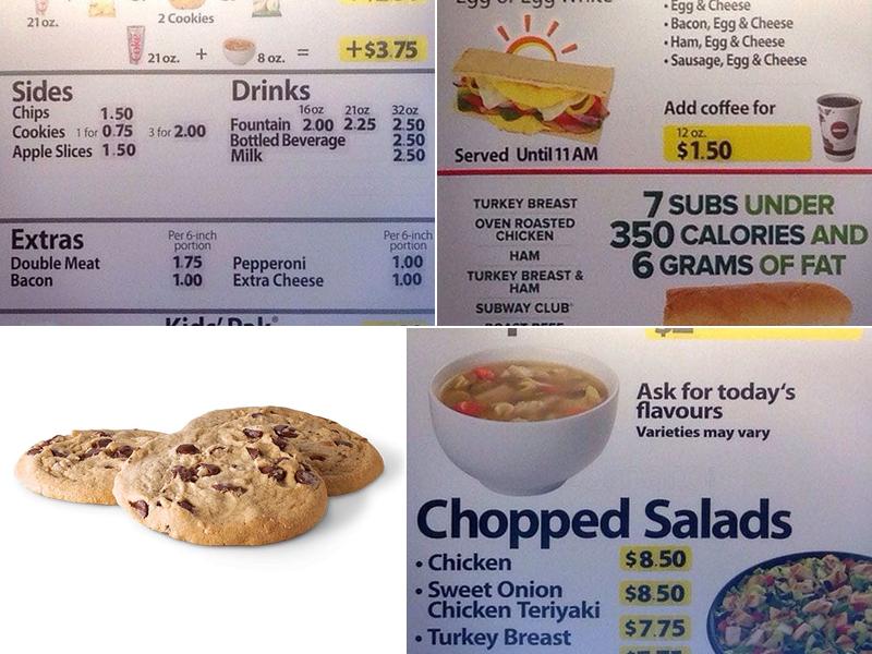 Subway Menu