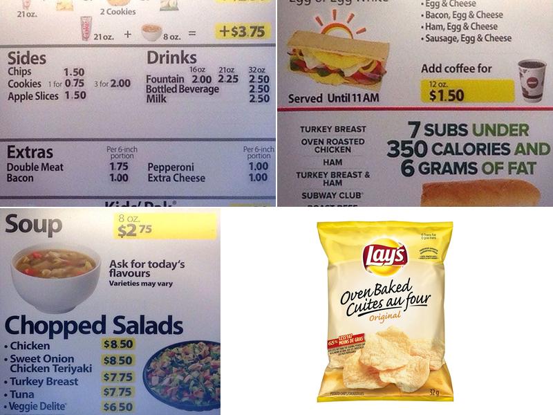 Subway Menu