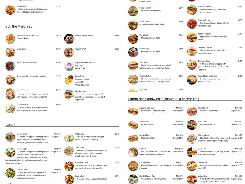 Lite Bite Menu