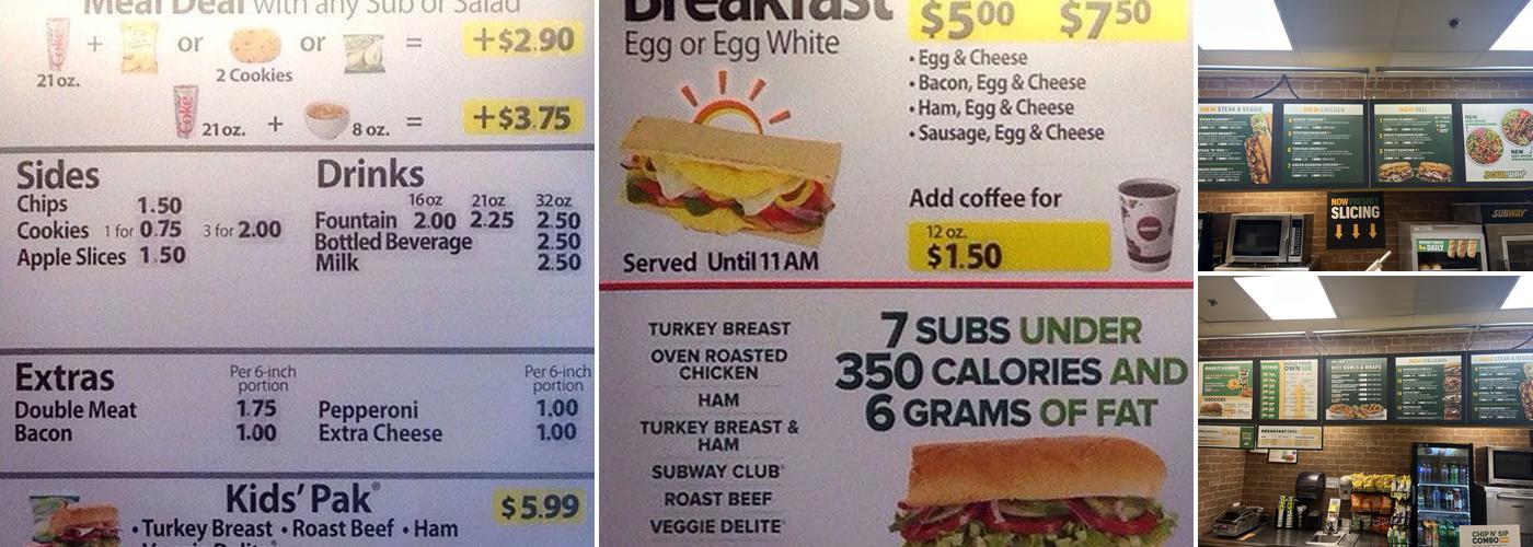 Subway Menu