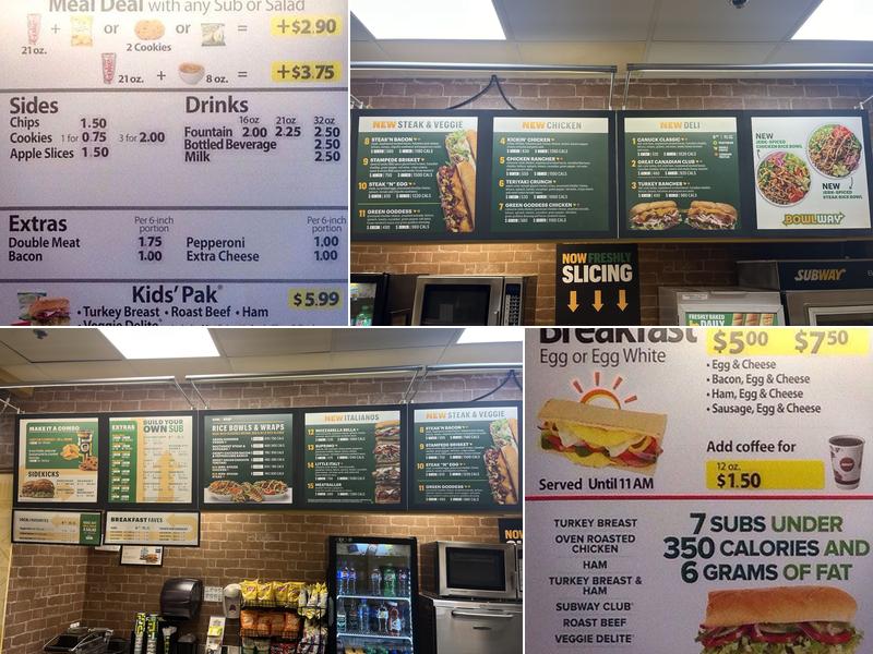 Subway Menu