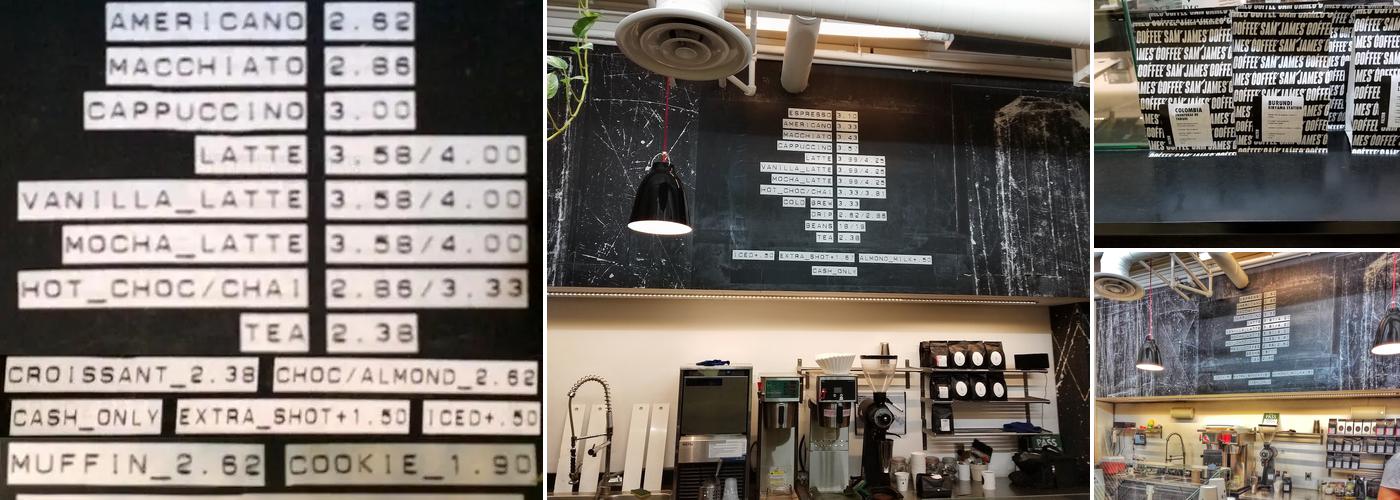 Sam James Coffee Bar - PATH Menu