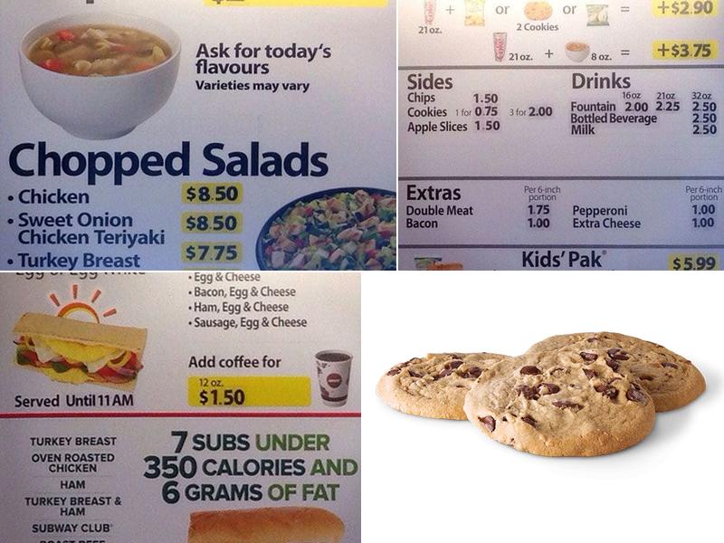Subway Menu
