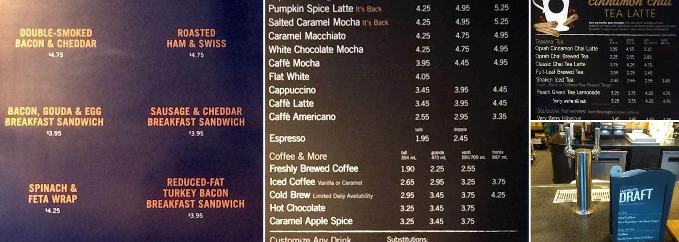 Starbucks Menu