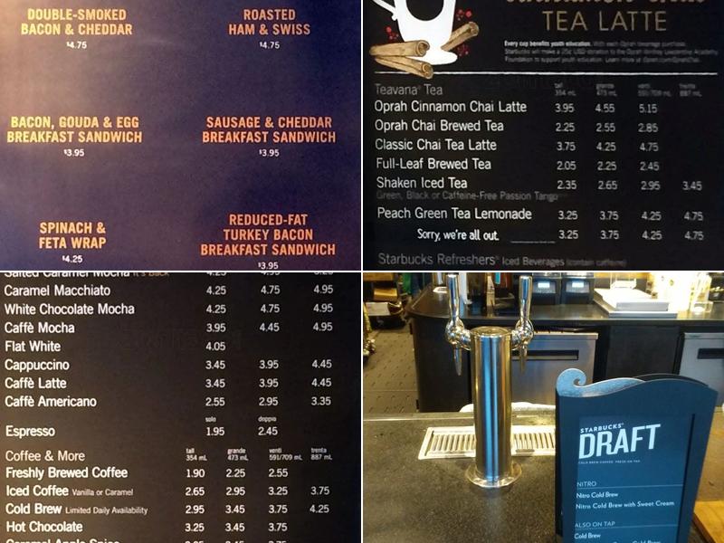 Starbucks Menu