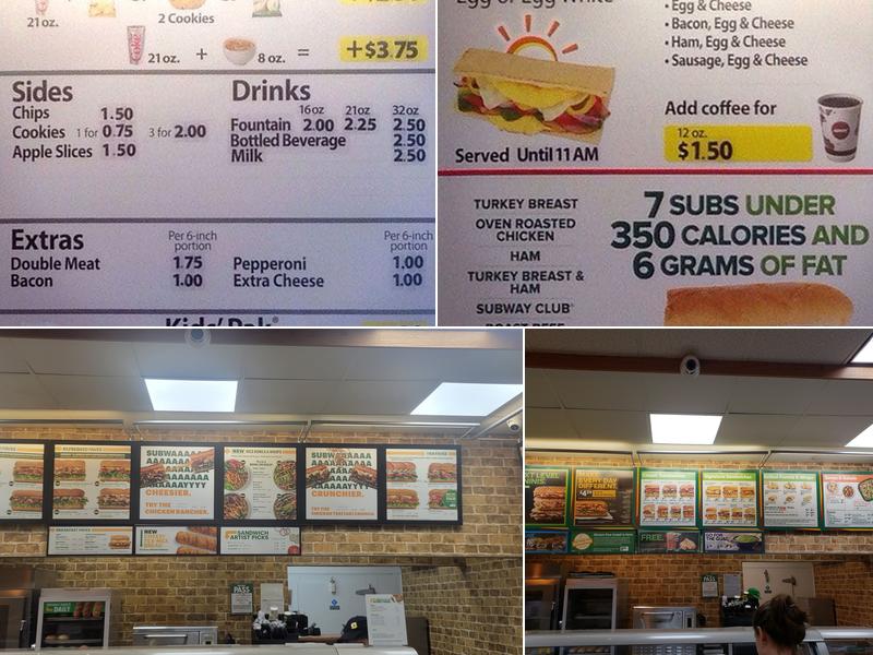 Subway @ 5091 Sheppard Ave. East Menu