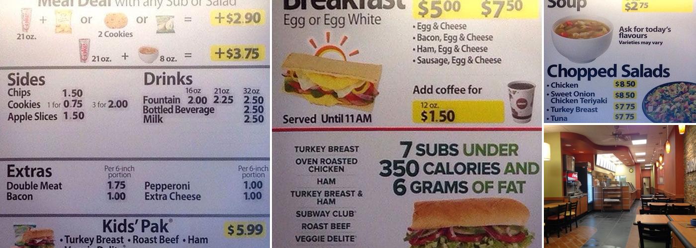 Subway Menu
