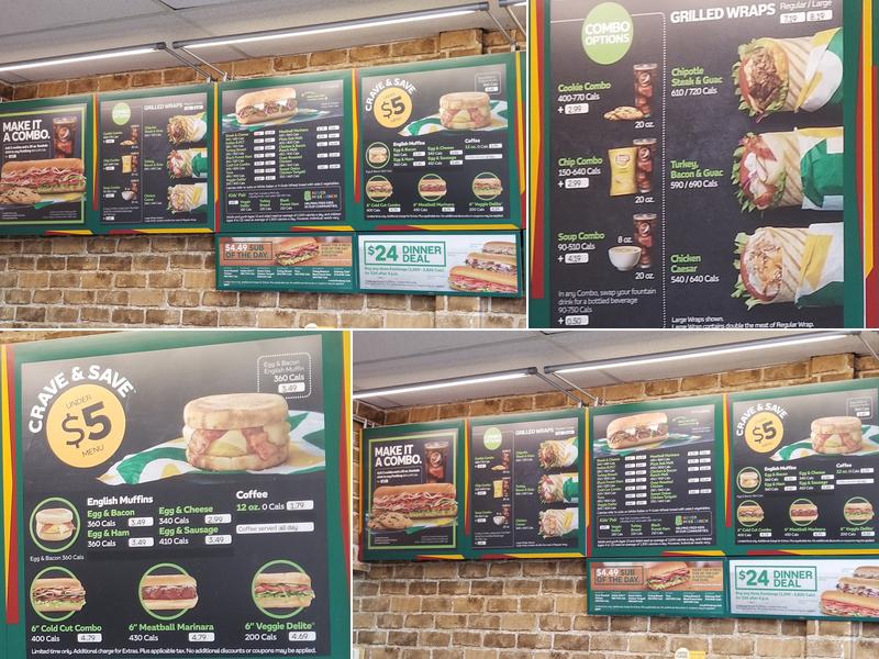 Subway Menu