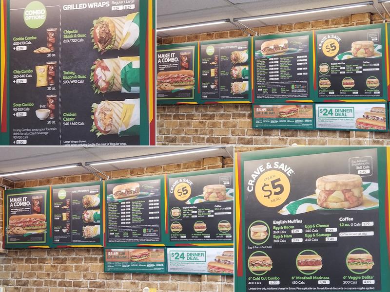 Subway Menu