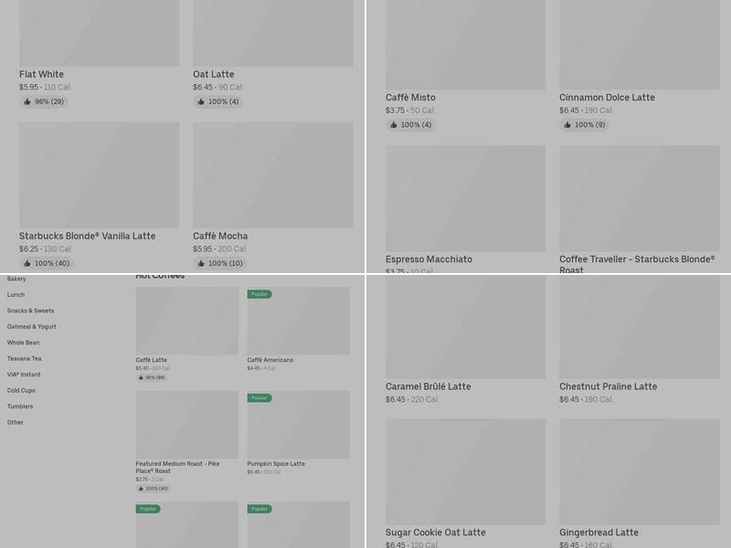 Starbucks Menu