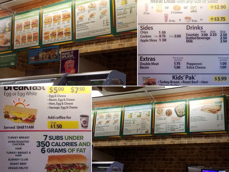 Subway Menu
