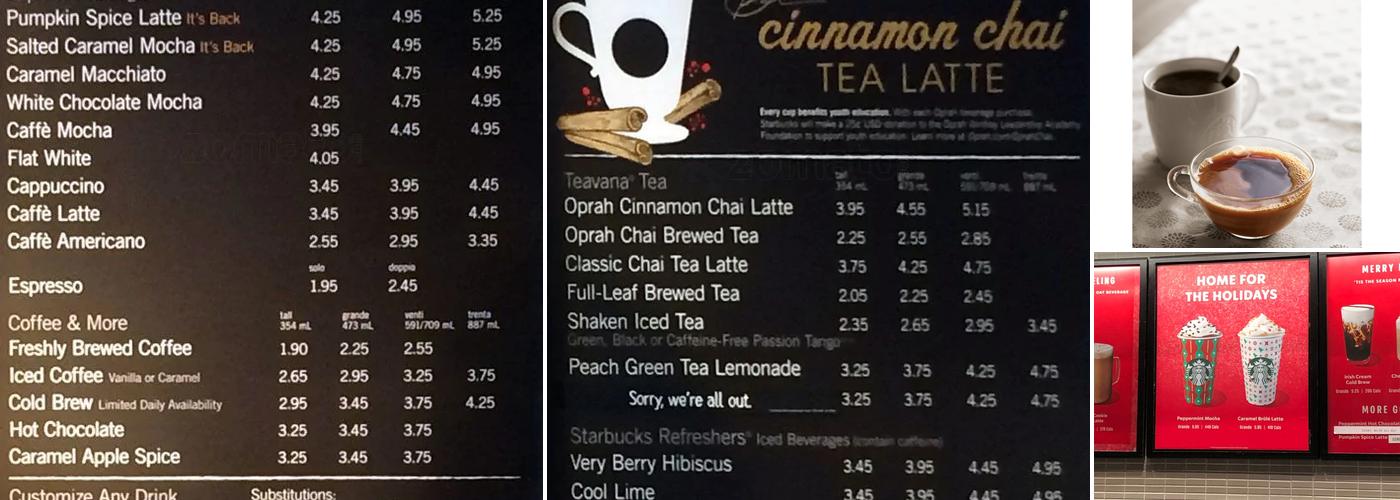 Starbucks Menu