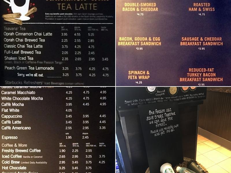 Starbucks Menu
