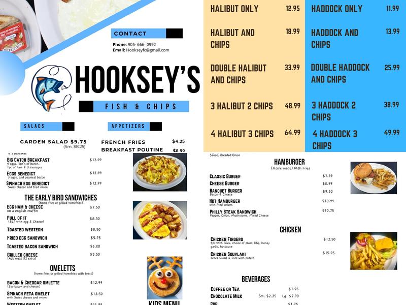 Hooksey's Fish & Chips Menu