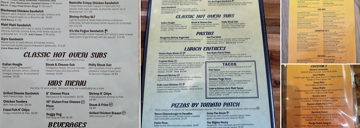 Bernie's Brother Tropical Grill and Bar Menu