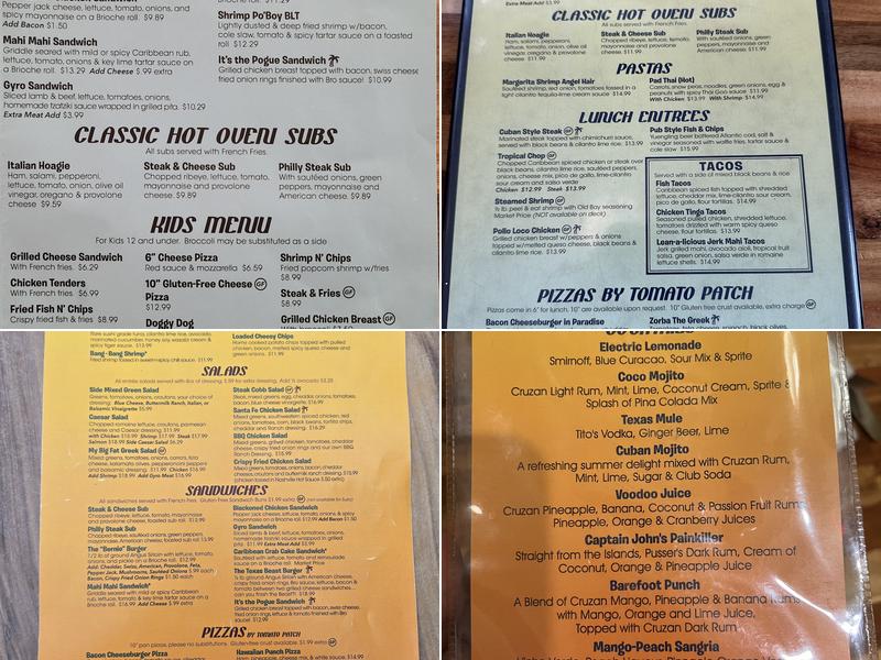 Bernie's Brother Tropical Grill and Bar Menu