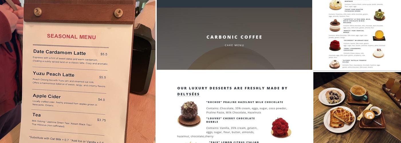 Carbonic Coffee Menu