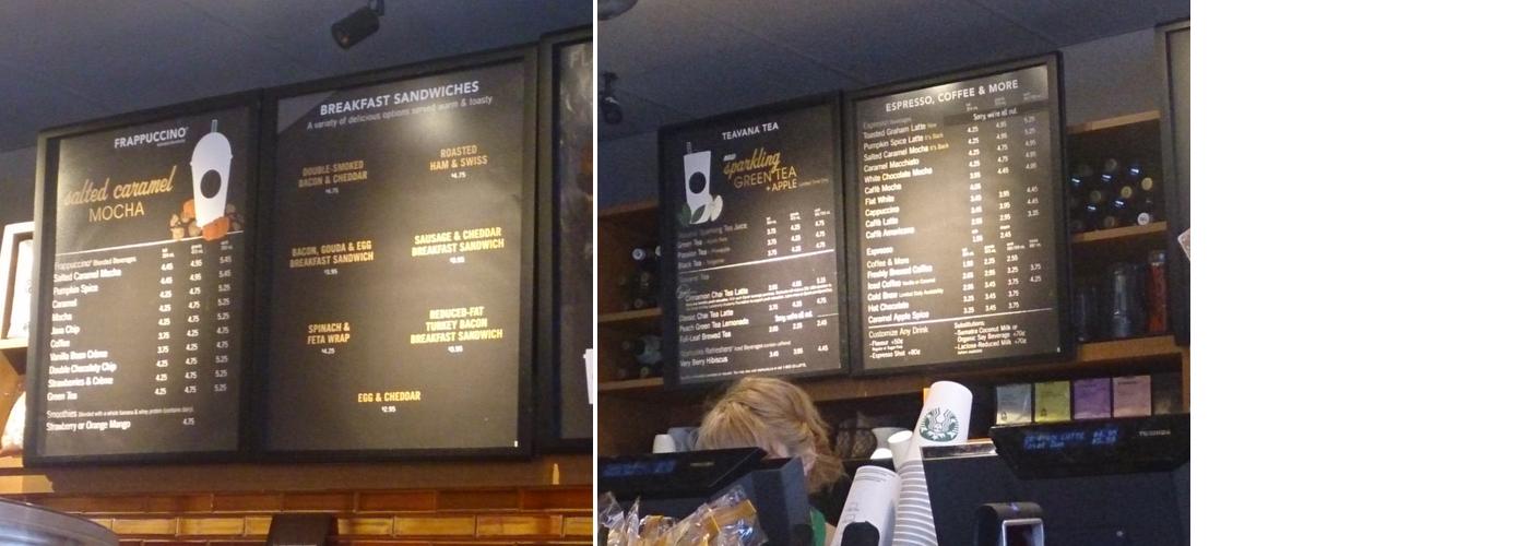 Starbucks Menu
