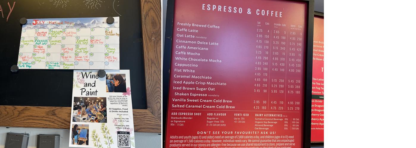 Starbucks Menu