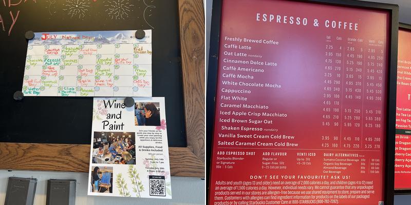 Starbucks Menu
