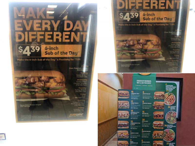 Subway Menu