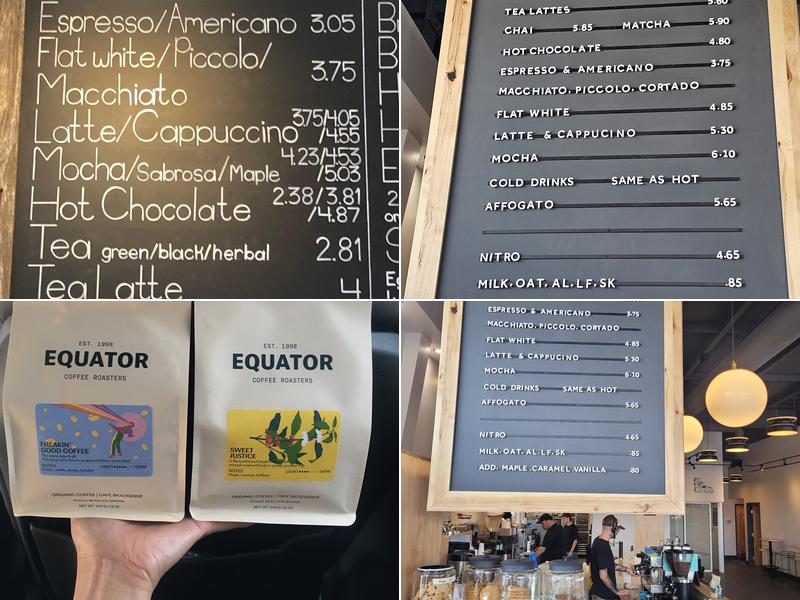Equator Coffee Roasters Menu