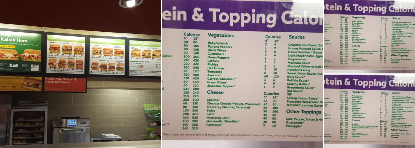 Subway Menu