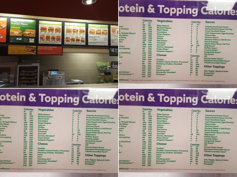 Subway Menu