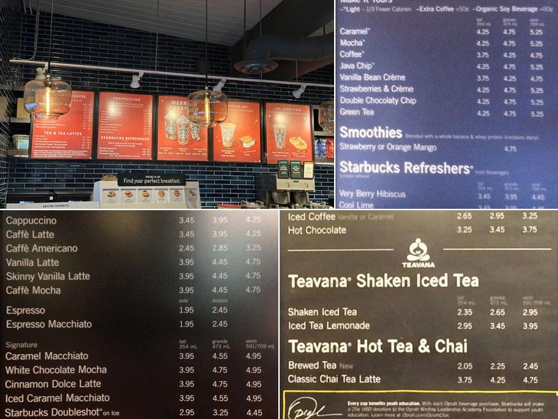 Starbucks Menu