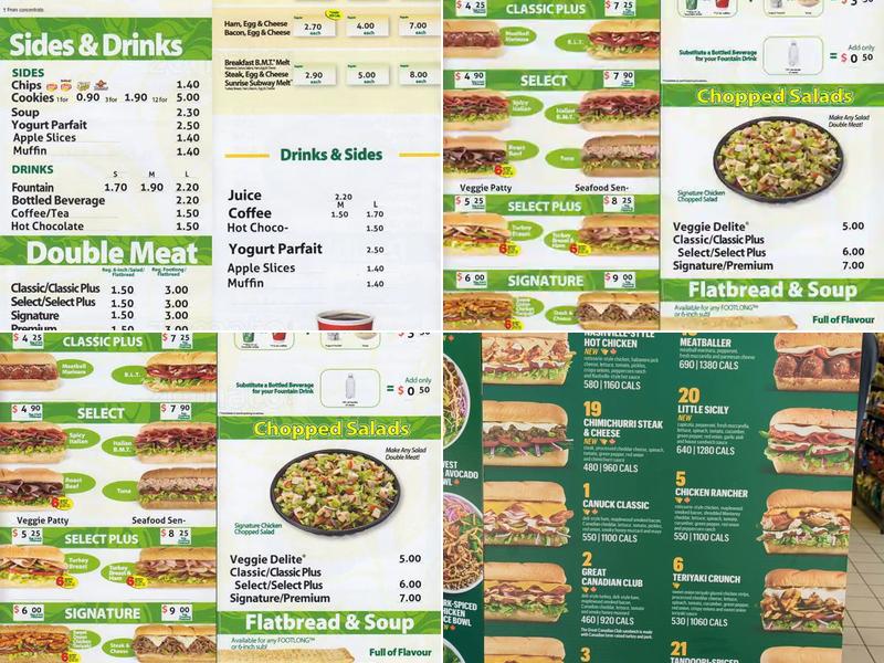 Subway Menu