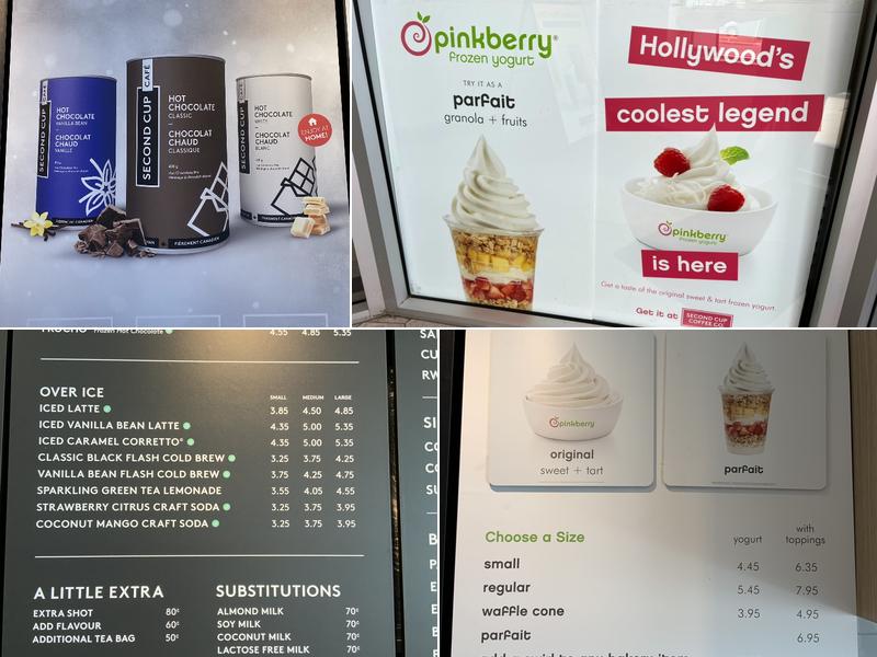 Second Cup Café Menu