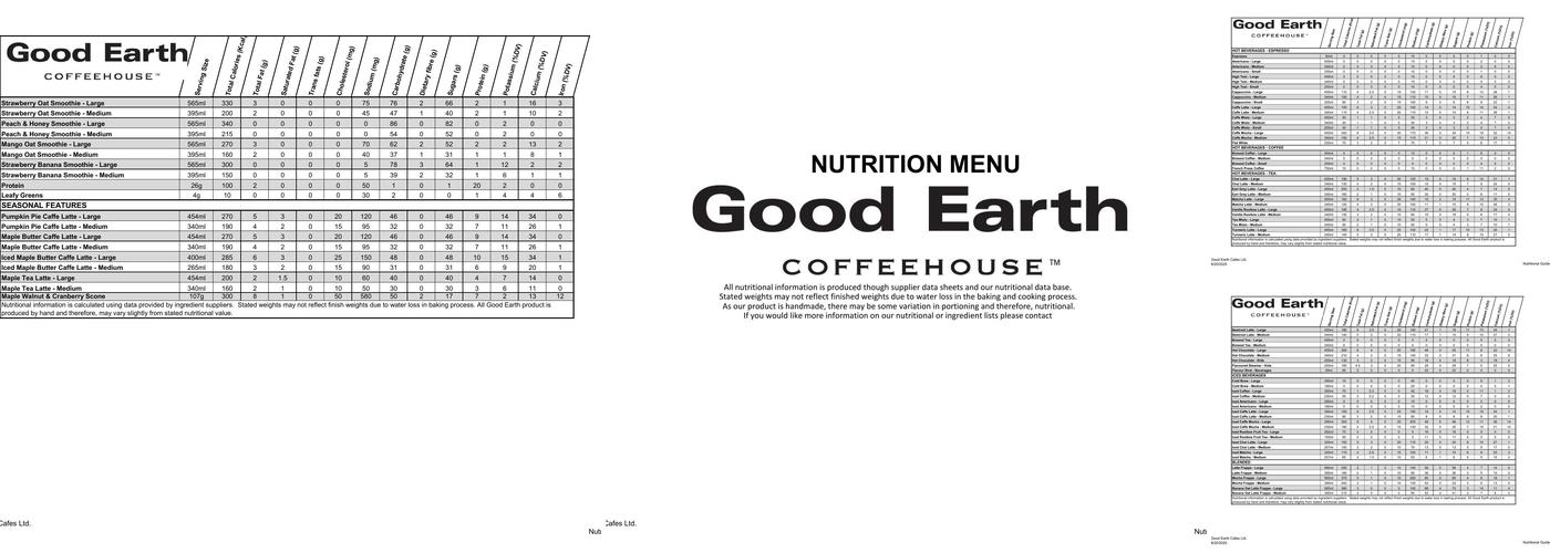 Good Earth Coffeehouse - Cranston Market Menu