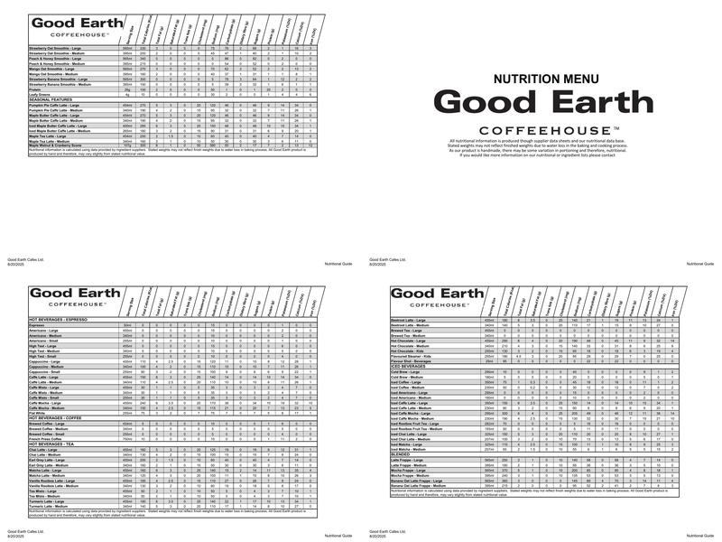 Good Earth Coffeehouse - Cranston Market Menu