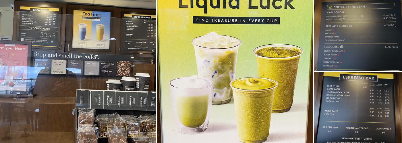 Second Cup Café Menu
