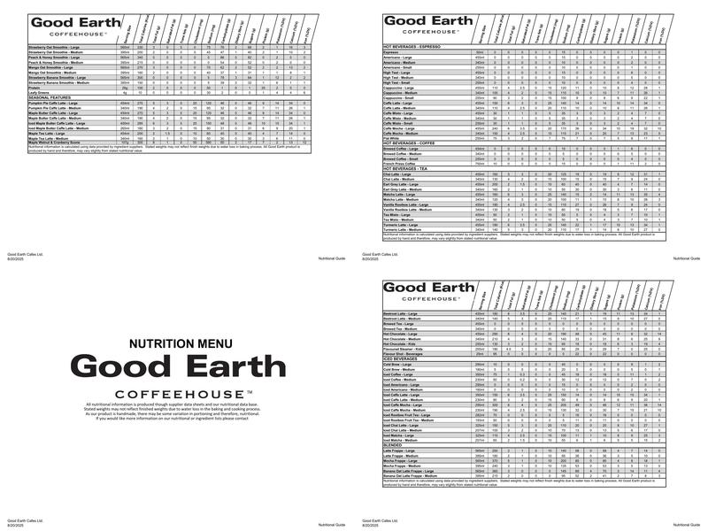 Good Earth Coffeehouse Crowfoot Crossing Menu