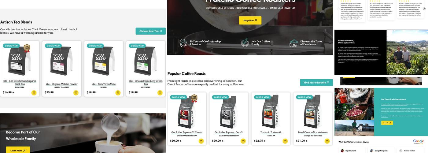 Fratello Coffee Roasters Menu