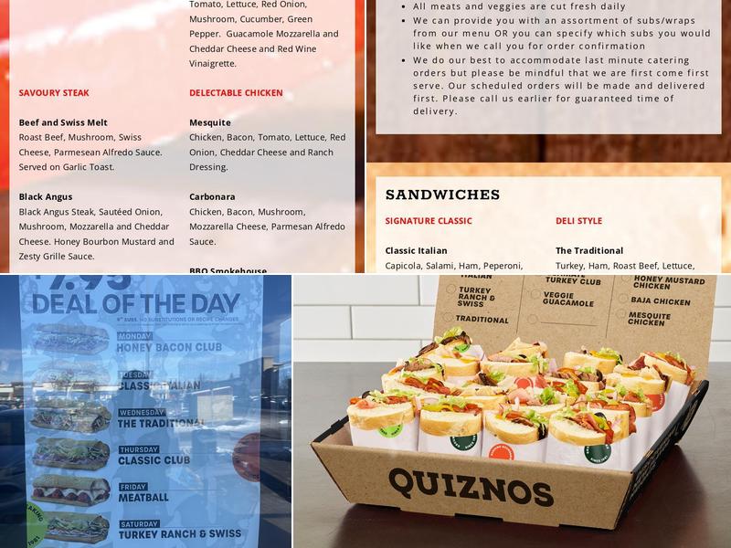 Quiznos Menu