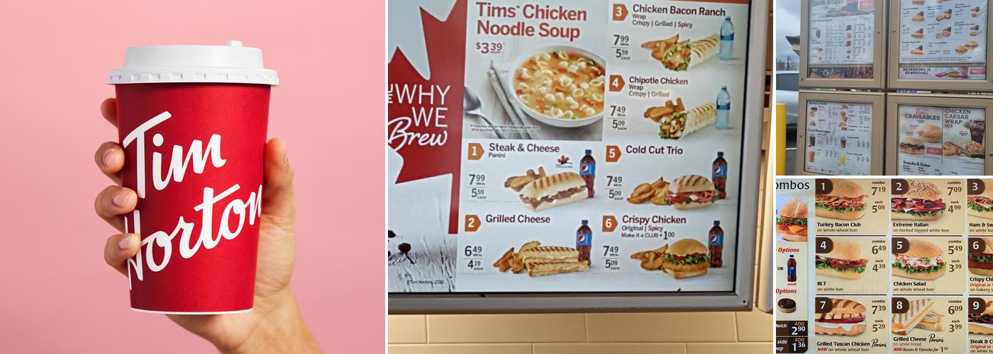 Tim Hortons Menu