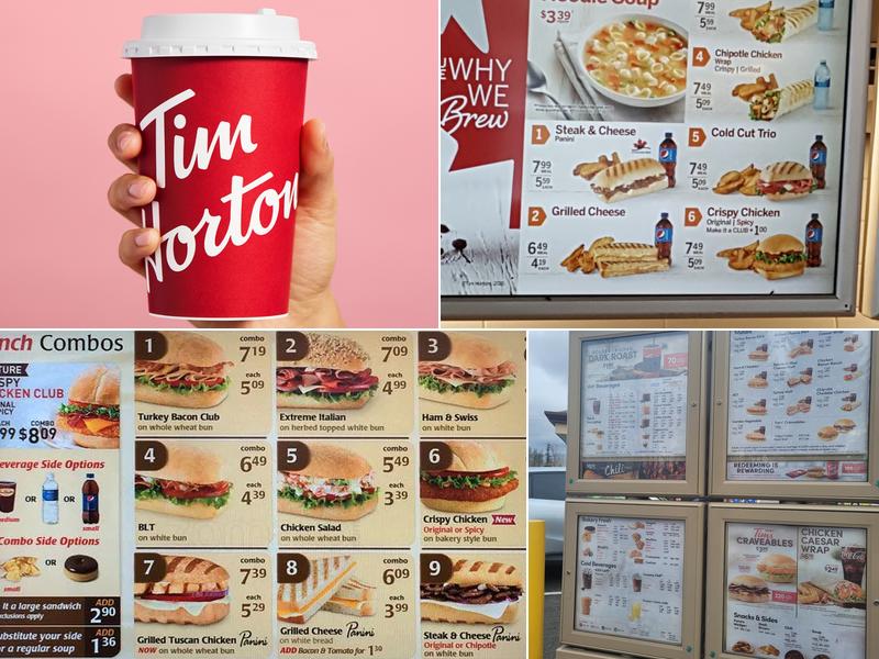 Tim Hortons Menu