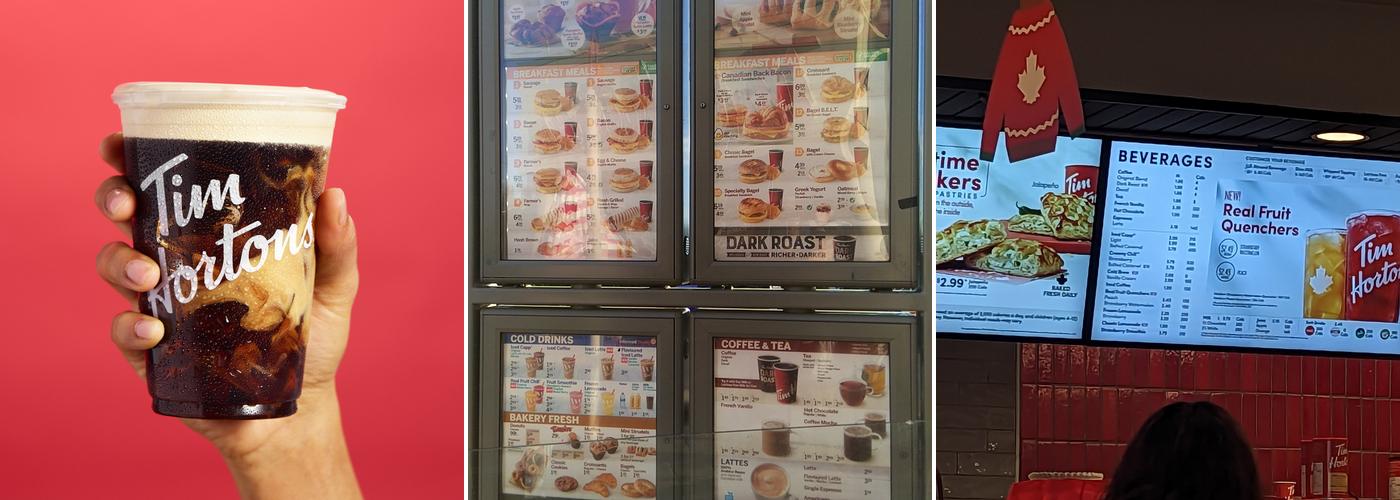 Tim Hortons Menu