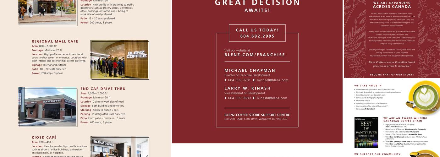 Blenz Coffee Menu