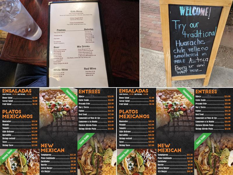 Azteca Mexican Grill Menu